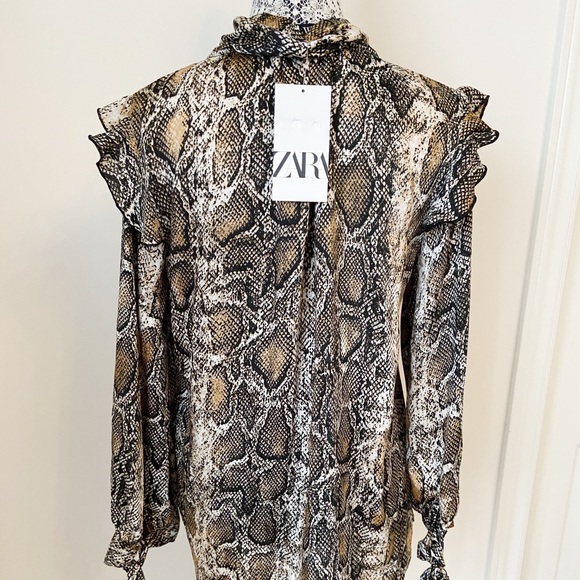 ZARA Snake Print Blouse, Size M - Picture 4 of 6